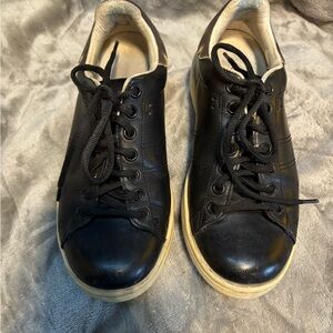 Isabel Marant Bart Leather Flame Black and Cream Sneakers size 35